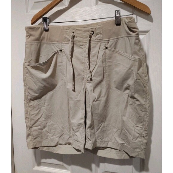 Royal Robbins Shorts Women’s Size Large Jammer Khaki Beige Pull On Nylon Stretch - Picture 1 of 7